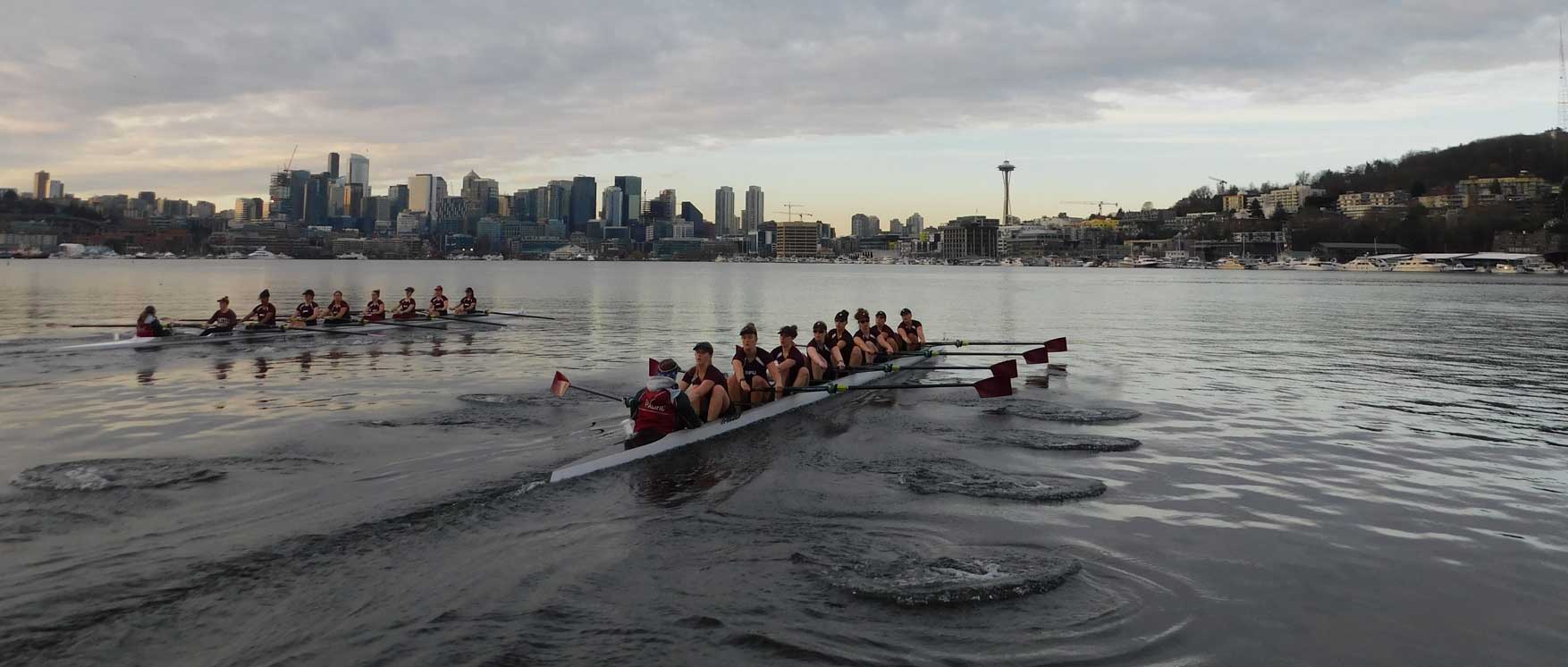 crew team row on lake union
