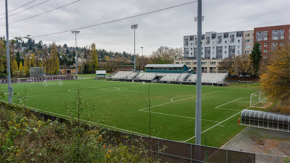 Seattle Pacific University's soccer field at Interbay.