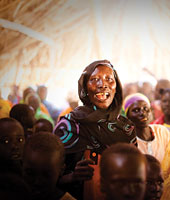 A woman in a church outside Jatch, Sudan.