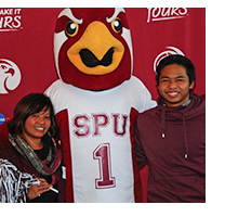 An SPU Student and his mom