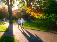 Students walking near the SPU Loop