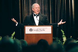 SPU President Philip Eaton speaks at fundraising campaign