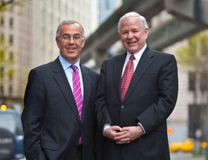 2012 Downtown Business Breakfast speaker David Brooks and Preident Philip Eaton 