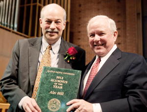 2012 Alumnus of the Year Alec Hill with President Philip Eaton