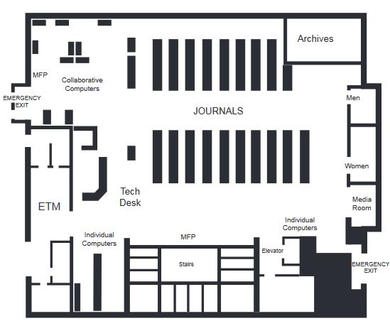 Library Map - Lower Level