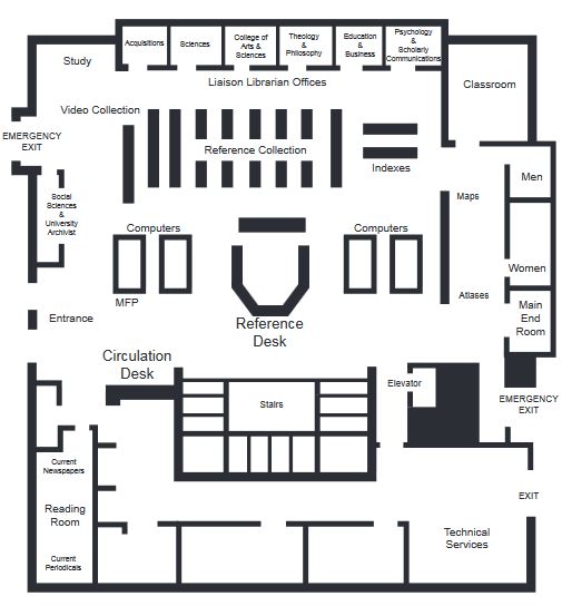 Library Map - Main Level