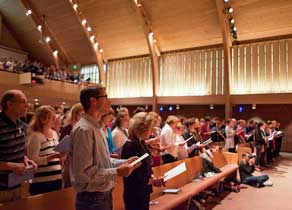 A chapel service at First Free Methodist Church