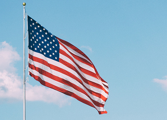 American flag photo by Aaron Burden