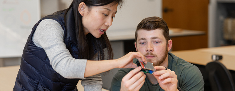 Professor and student in biomedical engineering 