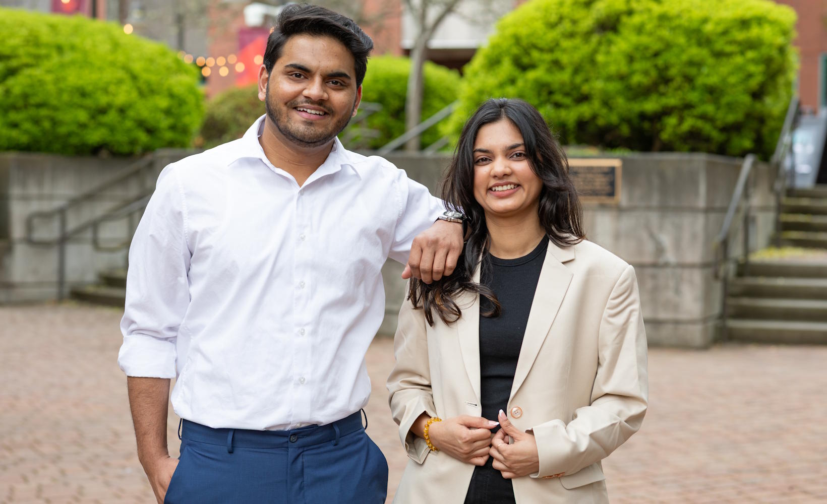 SPU students pose in Martin Square