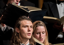 Members of the Concert Choir perform at Seattle Pacific University