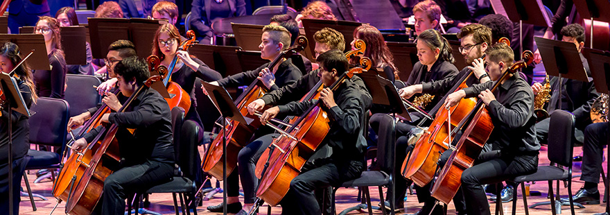 The SPU orchestra performs at Benaroya Hall | photo by Dan Sheehan