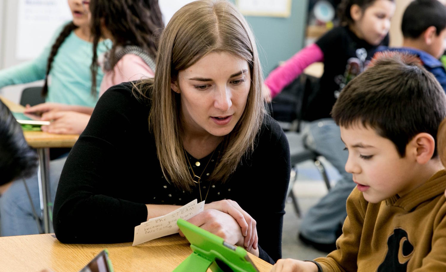 A teacher in the classroom