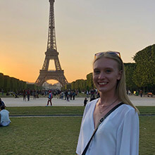 Bailey Shrum at the Eiffel Tower