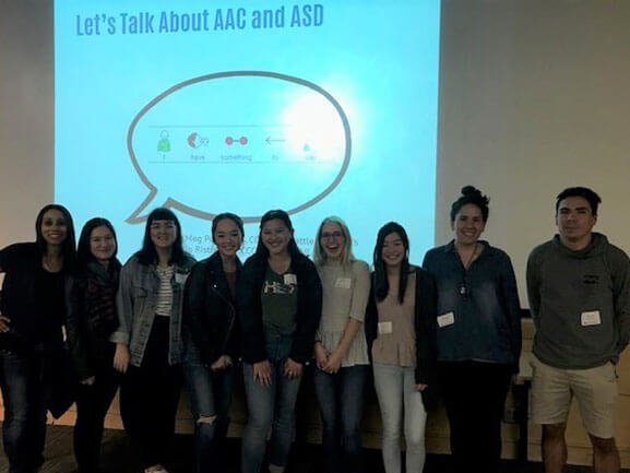 SOE faculty Krystle Jalalian-Chursky and her Severe Disabilities class at a lecture held by Seattle Children’s Hospital: Child Development and Parenting Autism 200 series