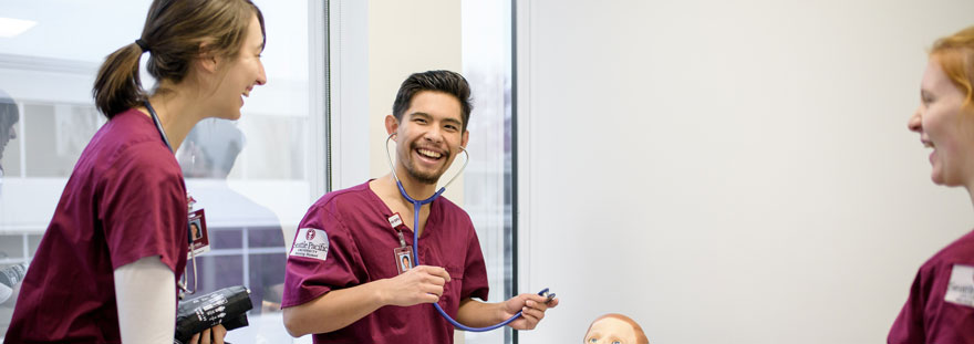 nursing students laugh