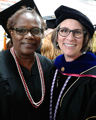 Cathy Doyle and Heidi Monroe at Graduation