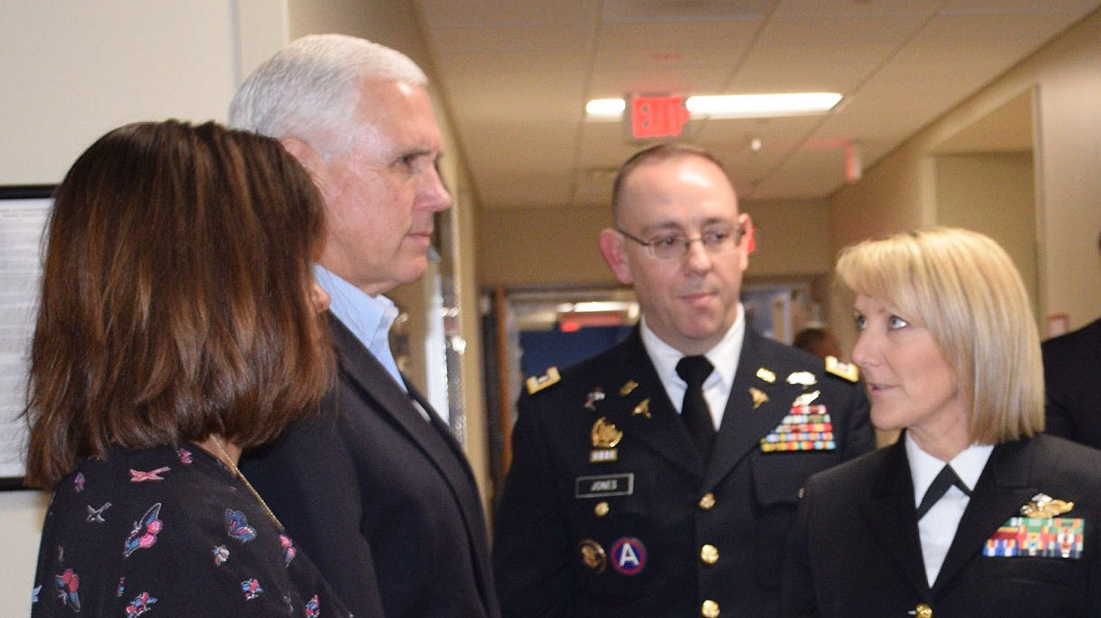 Amy White with Vice President Mike Pence and his wife, Karen