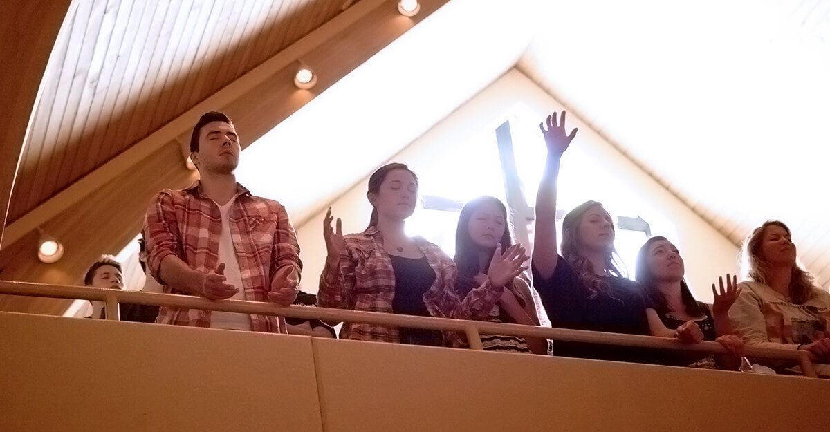 Young adults at worship