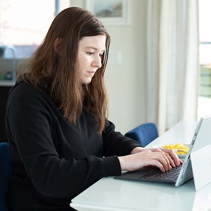 An SPU student studies