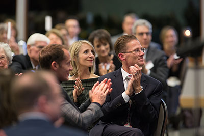 The audience applauds at the 2018 SPU President's Circle Dinner