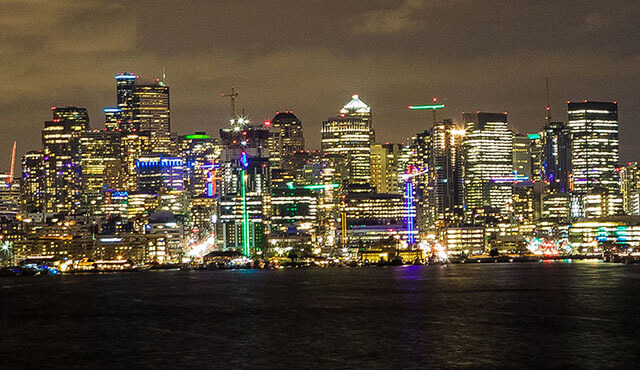 The Seattle skyline at night | photo by Lynn Anselmi