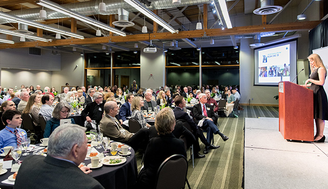 A conference meeting in Upper Gwinn Commons