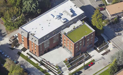 SPU's Arnett Hall from and aerial perspective