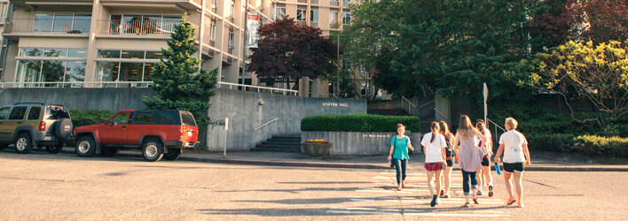 SPU Students Crossing The Street