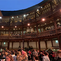 Standing room only performance in Shakespeare's Globe Theater | photo by Lucy Urbach