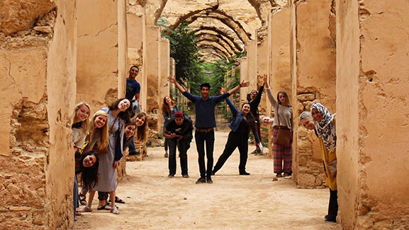 SPU students clowning around in Morocco