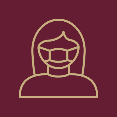 An icon of a student wearing a mask