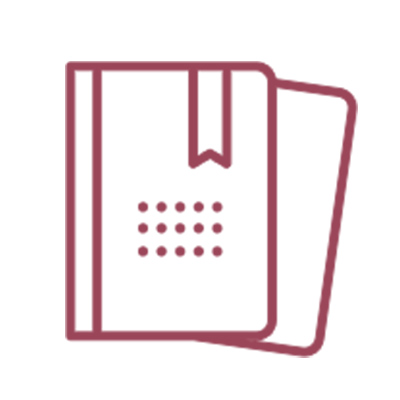 An icon representing two notebooks