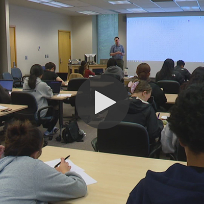 Dr. Traynor Hanson and his first-year writing students 