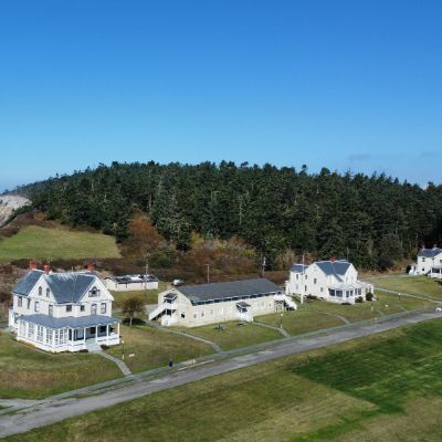 An aerial view of Camp Casey Conference enter on Whidbey Island, Washington