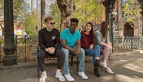SPU students hang out in Pioneer Square, Seattle