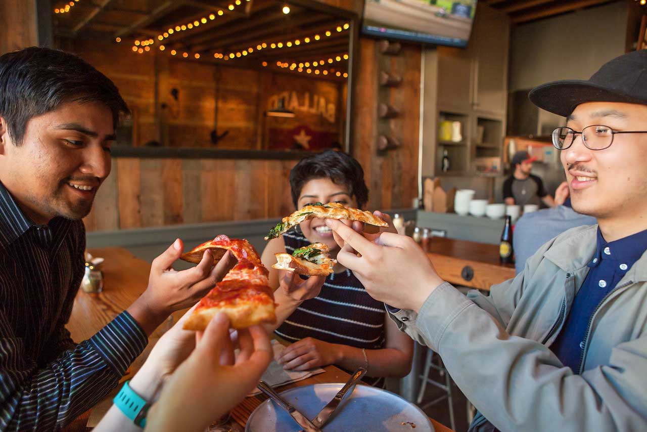 Students at Ballard Pizza Company