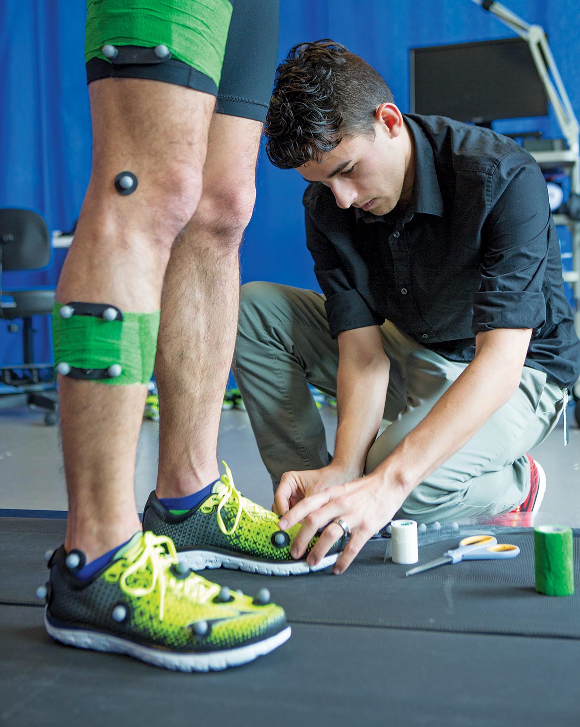 Ryan working in Brooks' biomechanics lab