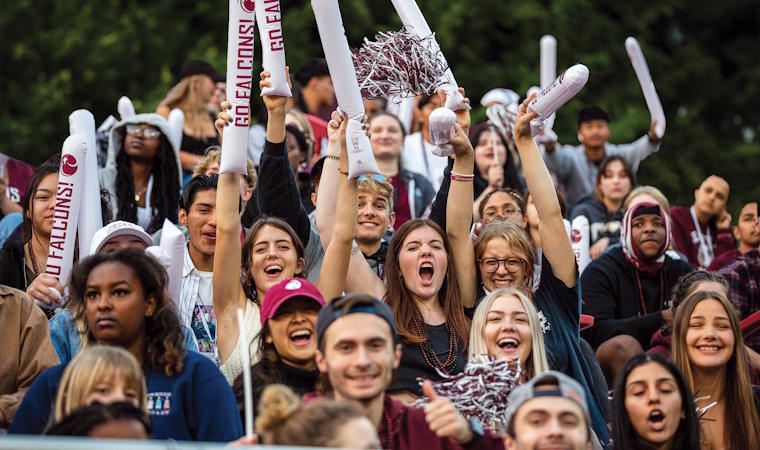 Cheering students
