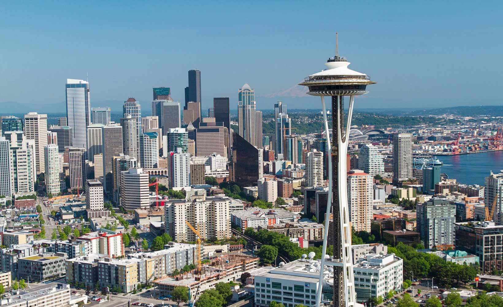 Aerial view of Seattle's Space Needle