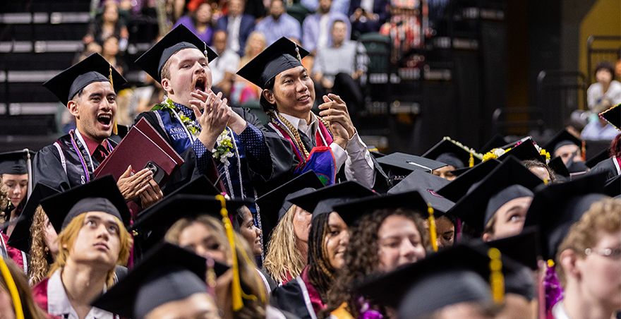 Students attend commencement