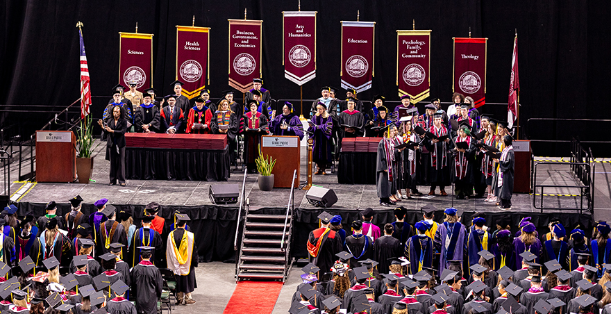 Students attend commencement