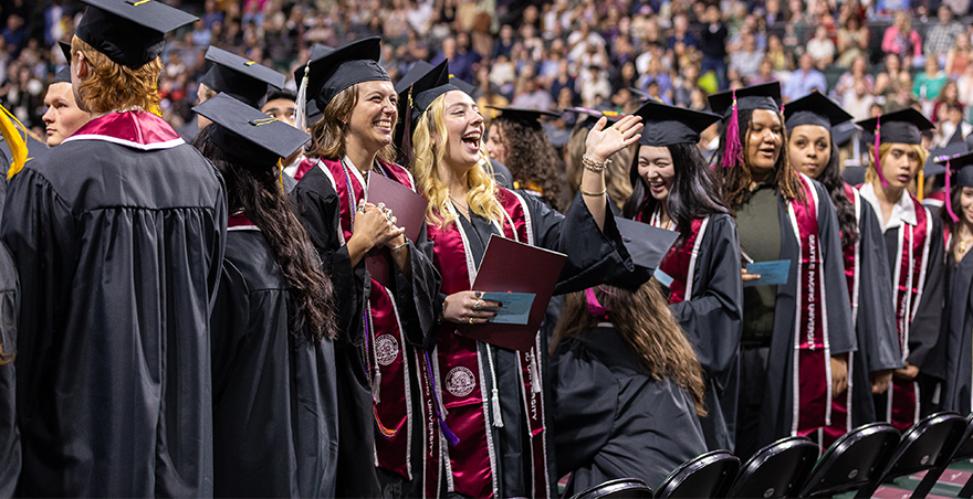 Students attend commencement