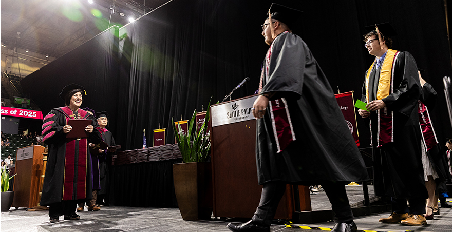 Students attend commencement