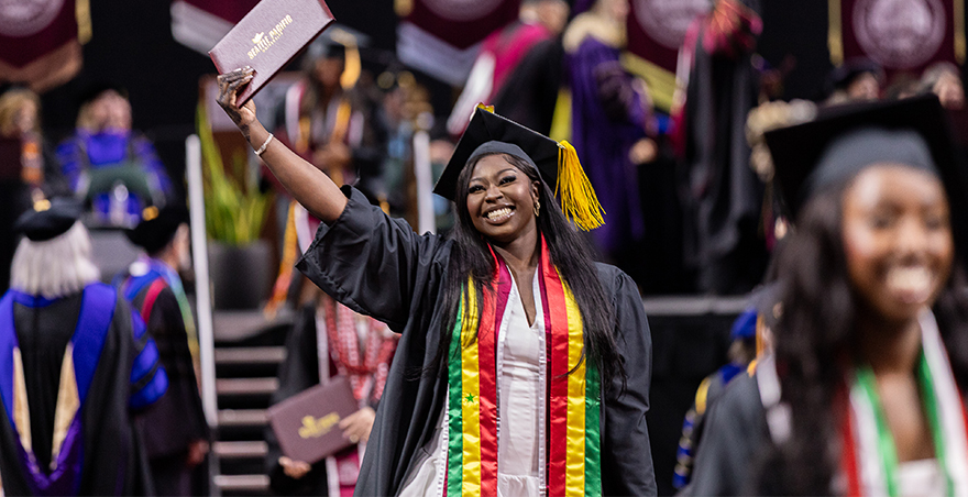 Students attend commencement