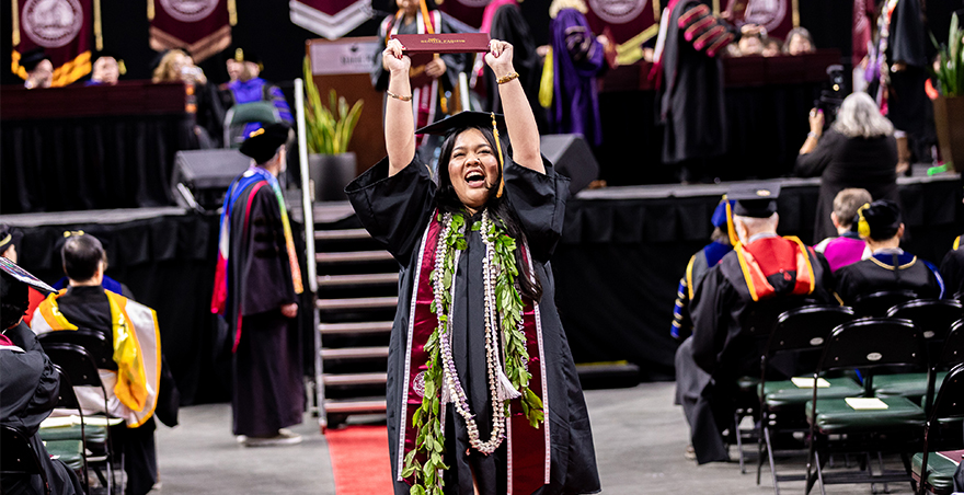 Students attend commencement