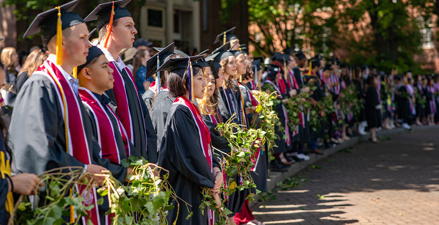 Students at the Ivy Cutting ceremony