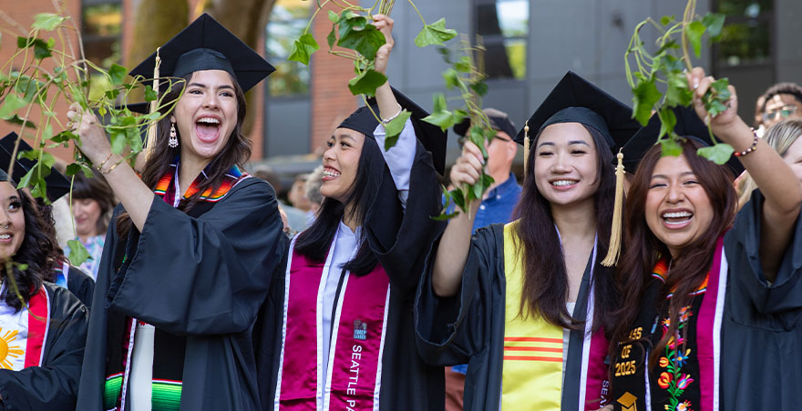 Students at the Ivy Cutting ceremony
