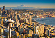 An aerial view of the Seattle skyline