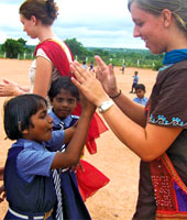 SPRINT team members played with Dalit children.